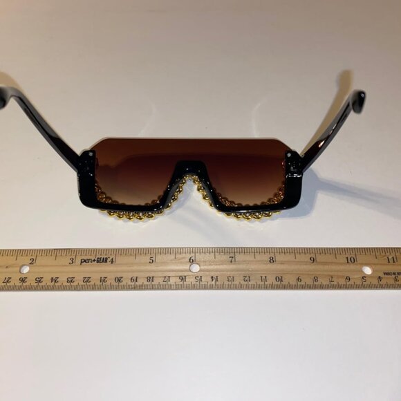 Rhinestone Gold Sunglasses main image 5